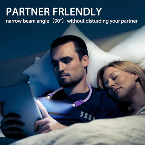 LUXJET Adjustable Bendable Neck Reading Light with 3 Lighting Modes, Purple - color: Purple