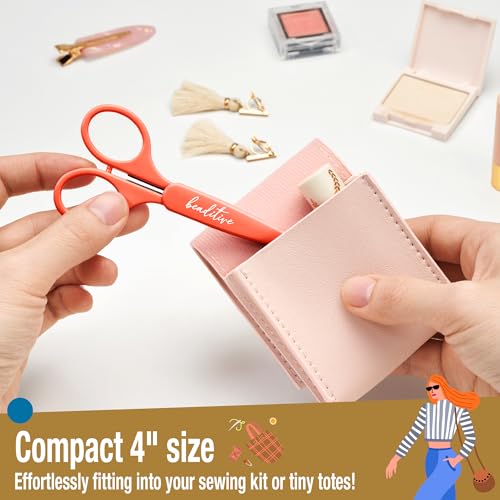Beaditive High Precision Detail Scissors Set (2-Pc) Sharp, Fine Tips | Paper Cutting, Scrapbooking, Sewing, Crafting | Stainless Steel | Protective Cover (Mid Century) - color: Mid Century