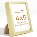 4x5 Aluminum Metal Picture Frame,Tempered Glass Gold Photo Frame 4x5 for Family Photo,Posters,Art,Document to Wall Mount Horizontally or Vertically - size: 4x5