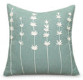 VAGMINE Embroidered Wildflower 18x18 Throw Pillow Cover, Light Teal - color: Light Teal-daisy, size: 18" x 18" (Pack of 1)