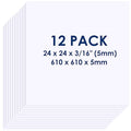 Foam Board 24 x 24 x 3/16"(5mm), Foam Core Board Sheets, White Poster Board - size: 24x24 in 12 Pack