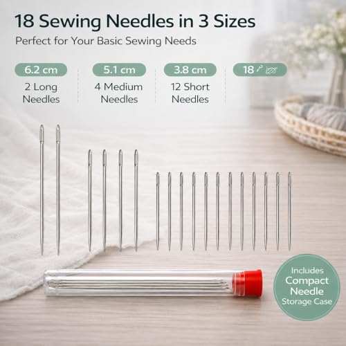Pop-Up Needle Box Magnetic Needle Case, Sewing Needles Dispenser with 18Pcs Sewing Needles 3 Sizes and 2-in-1 Seam Ripper and Threader, Compact Sewing Kit Portable Basic DIY Home Repair - color: Green