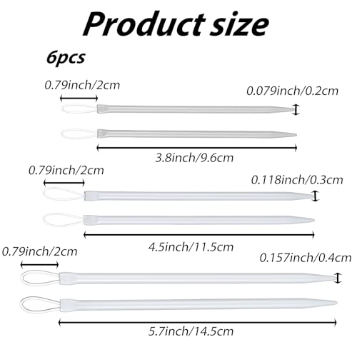 6 Pcs Wool Needles, Nylon Thread Rope Threader Yarn Thread Large Eye Wool Needle Threader Needle Knitting Tool for Knitting, Crocheting, Weaving