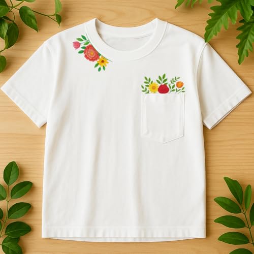 ORIGACH 4 Sheets Water Soluble Embroidery Patterns Stabilizers - Pre-Printed Wildflower Bushes Designs - Stick & Stitch Embroidery Paper for Hand Sewing Lovers - color: Wildflower Bushes