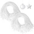 FEBSNOW 500Pcs Christmas Ornament Hangers, White Hanging String with Snap - color: White