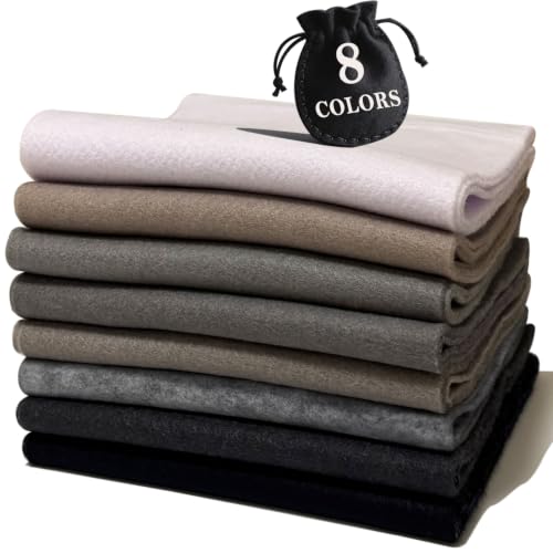 Black White Grey 8 Assorted Soft Felt Sheets Fabric 8'' x 36'' 1.6mm Thick - color: Gray Series