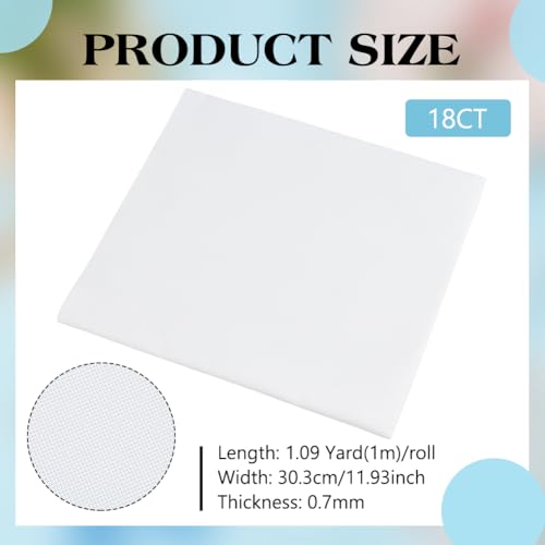 BENECREAT 18ct Plastic Cross Stitch Fabric, 39.3×11.9Inch Plastic Mesh Canvas Sheets, Cross Stitch Vinyl Aida Cloth for Craft Embroidery, Knit Crochet Projects and DIY Handicrafts (Pack of 2) - size: 39.37 inches x 11.93 inches (Pack of 2)