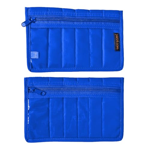 Yazzii Sewing Notions Pouch Set (2PC) - Portable & Multipurpose - Sewing Supplies Organizer for Thread, Needles, Beads, Floss, Fabric Pieces & More - Royal Blue - color: Royal Blue, size: 8" x 5.25"