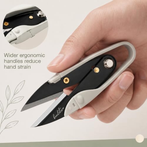 Beaditive Premium Thread Snips - Thread, Yarn, Embroidery Snipper for Sewing, Quilting, Knitting, Jewelry Making - High-Carbon Steel Blades with Protective Cap and Lanyard (Warm Grey) - color: Warm Grey