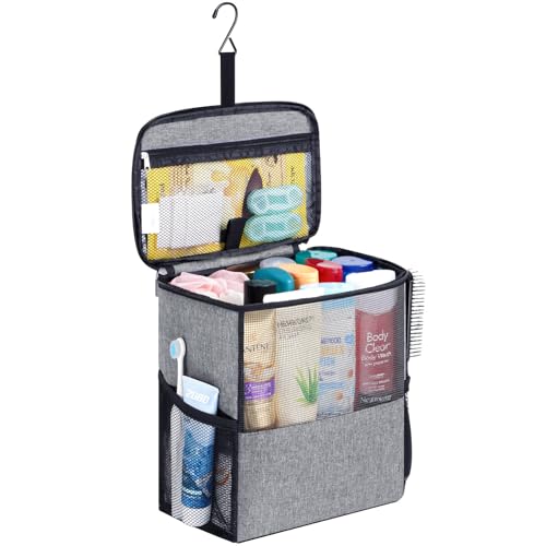 Lifewit Mesh Shower Caddy Bag, Hanging Shower Organizer, Large, Grey - color: Grey, size: L(9.8"L x 6.5"W x 11.4"H)