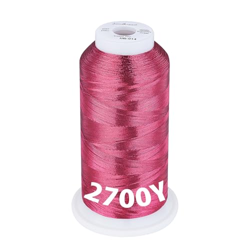 Simthread 2700 Yards Metallic Embroidery Machine Thread - Royal Purplen MS-014, 40wt High-Sheen King Spool, Smooth Running & Break Resistant for Commercial & Home Embroidery Machines - color: Royal Purplen MS-014