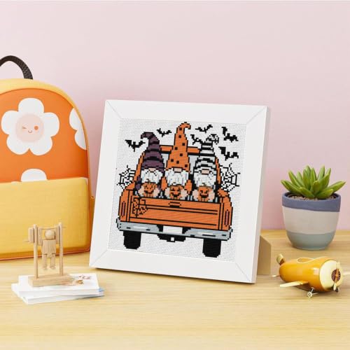 Gnome Cross Stitch Kits, Cross Stitch Kits for Adults Beginner with Framed - color: cross stitch Framed-5