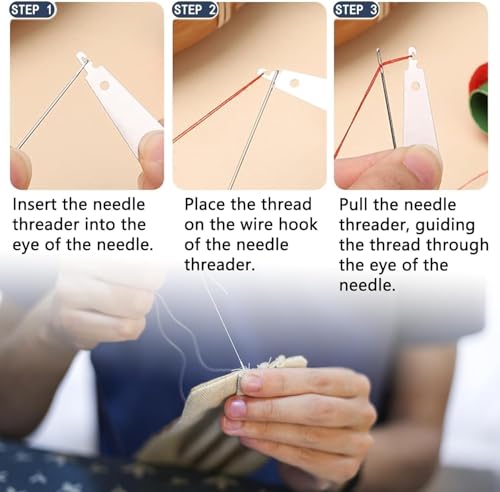 37Pcs Stainless Steel Sewing Needles for Big Eye Steel Sewing Needles Kit with Sewing Kit for Adults - Steel Needles for Hand Sewing Kit with Thread Kit, Threader and Needle Repair Kit