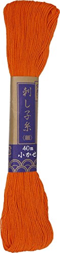Yokota Sashiko Thread 40m 5x1 (Dark Orange) - color: Dark Orange