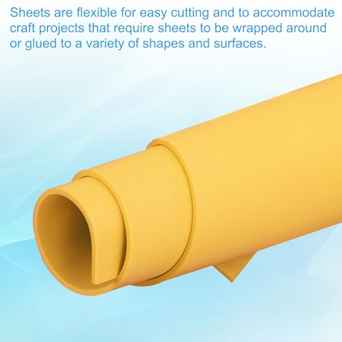 PATIKIL EVA Foam Sheet 10Pcs 12x8 Inch 2mm Thick Golden Yellow - color: Golden Yellow