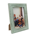 CVHOMEDECO. 4x6 Picture Frame Made of Solid Wood High Definition Glass Rustic Antique Designs Small Photo Frame for Tabletop Display and Wall Mounting, Distress Teal - color: Distress Teal B, size: 4" X 6"