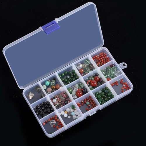 KINJOEK 32 Pack 15 Grids Plastic Bead Organizer Containers Storage, Adjustable Dividers Diamond Jewelry Craft Painting Storage Case, Clear Small Fishing Tackle Box for Sewing Cross Stitch Accessories - color: Clear, size: 15Grid 32PCS