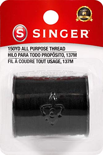Singer 60110All Purpose Polyester Thread, 150 Yards, Black - color: Black, size: 1- Pack