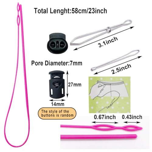 Luckkyme 30 Pack Replacement Drawstrings Drawcords for Pants Sweatpants Hoodies Scrubs Jackets Shorts, with 3 Pieces Drawstring Threader Tool 53" Long