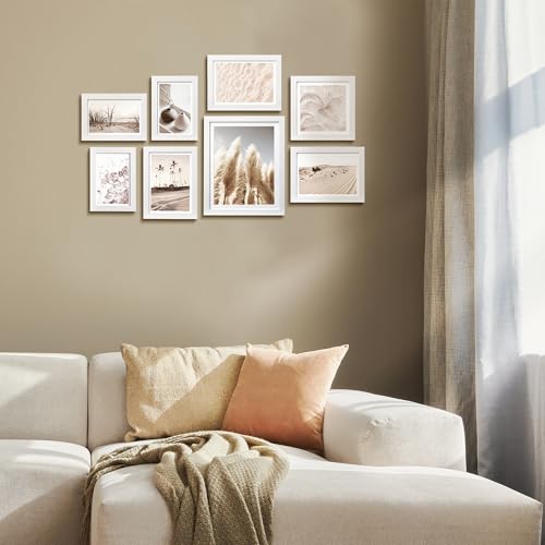 ArtbyHannah Gallery Wall Frame Set, 8 Pack White Picture Frames, Small - color: White, size: Small