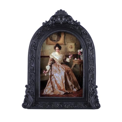 Vintage Picture Frames 4x6 Ornate Black Antique Picture Frames for Wall and Tabletop Vintage Photo Frame Victorian Home Decor Gallery Wall Decor in Arch Shape - color: Black, size: 4x6