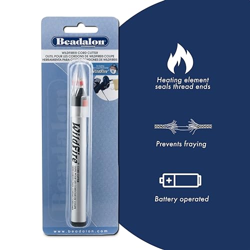 Beadalon Wildfire Cord Cutter: Macrame Cord and Fireline Beading Thread Burner, Ideal for Jewelry Making, Trims and Prevents Fraying of Cords, Simple Operation, Battery Operated with Safety Switch - style: Cord Cutter