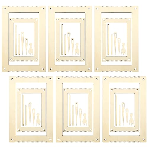 Thyle 6 Sets Wooden Weaving Loom Kit for Beginners with Needles, Comb