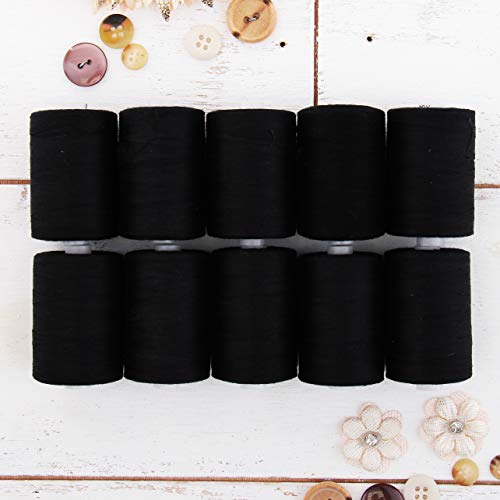 ThreadArt Cotton Quilting Thread Set, 10 Black Spools - color: 10 BLACK SPOOLS