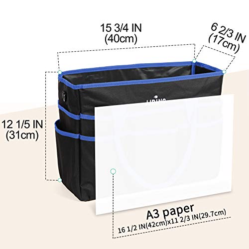 JJRING Large 600D Nylon Artist Organizer Tote Bag With 16 Pockets, Blue - color: Blue, size: Large