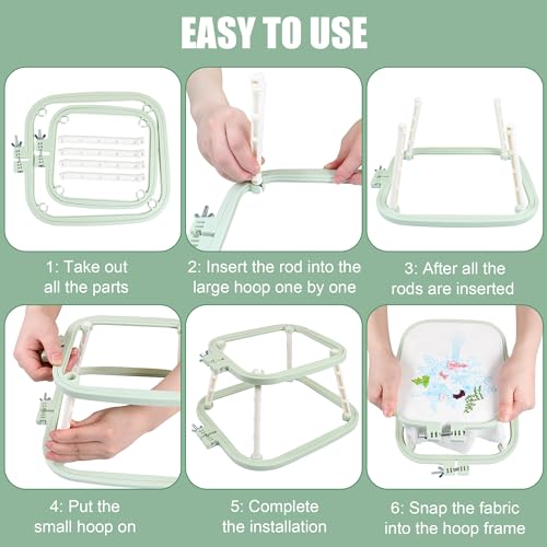 Guofa 2-Layer Embroidery Frame Stand – Adjustable Trapezoid Hoop Holder for Cross Stitch, Needlework, Quilting, Punch Needle & Sewing Crafts – Durable Plastic Hoops for Table or Lap - size: Large