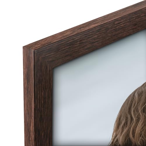 Solid Wood 20x27 Frame - Single Frame, Rustic Walnut 20 x 27 Poster Frame for Artwork, Puzzles, Photos and Movie Posters Picture Frames - size: 20" x 27"