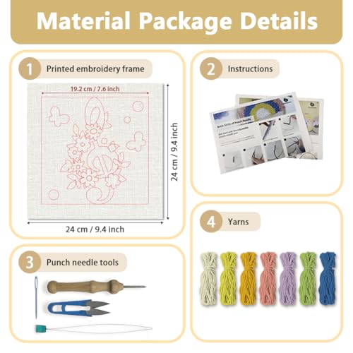 Doodlream Musical Note DIY Punch Needle Embroidery Kit for Adult Beginner - color: Musical Note