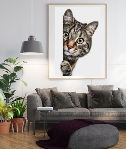 Moohue Stamped Cross Stitch Kits for Adults Animal Cat 14CT Pre Printed Cross Stitch Kits for Beginners (Animal Cat) - color: Animal Cat
