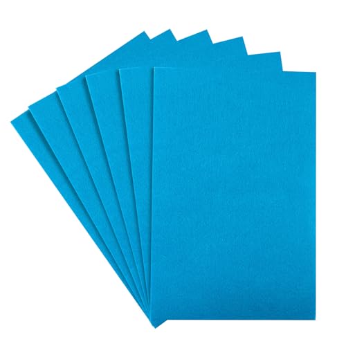 HaoFeiJH Blue Acrylic 100% Polypropylene (PP) Solid Felt Fabric Sheets - 6pcs Precuts, 12x14cm, Stiff, Easy to Sew & Cut & Glue & Staple - color: 2mm Blue