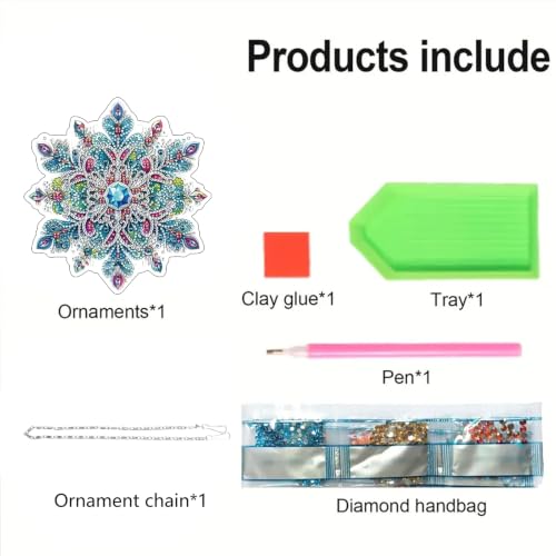Snowflakes Diamond Art Hanging Kit for Adults, DIY Diamonds Painting Door Hanger Board Kit, Special Acrylic Diamond Art Painting Pendant Ornament Winter - color: Snowflakes