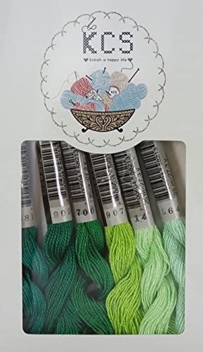 KCS 162 Yards(150 Meters) Mercerized Pearl Cotton Crochet Needlepoint Thread,Size 5,6 skeins,Mixed Color 05 - color: 6color05, size: 6 skeins