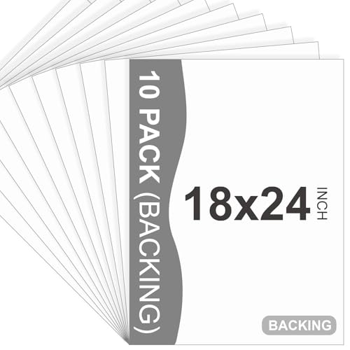 10 Pack Backing Boards, 18x24 Acid-Free Uncut White Mat Boards - size: 18X24