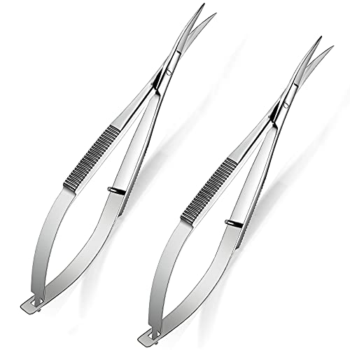 Shynai 2 Pieces 4.7 Inch Embroidery Scissors Curved, Silver - color: Silver