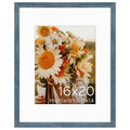 Golden State Art 16x20 Blue Picture Frame Mat for 11x14 Real Glass - color: Blue, size: 16x20