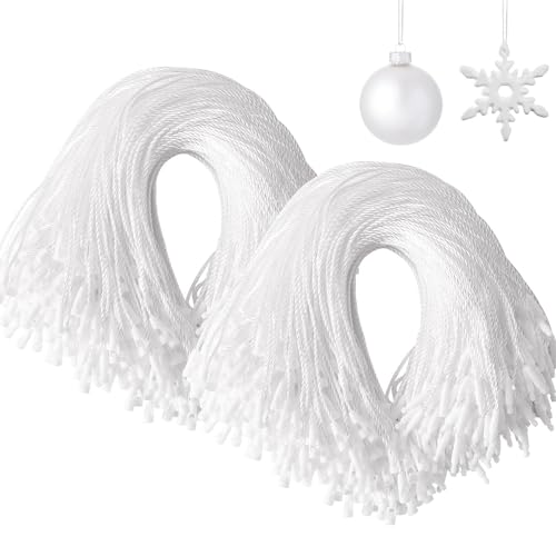 JUNEBRUSHS 600PCS White Halloween Ornament Hooks Ornament Hangers with Snap - color: White