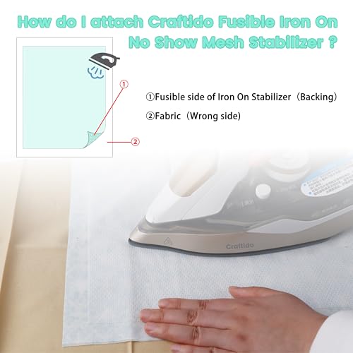 Craftido Fusible No Show Mesh Embroidery Stabilizer -12" x 10 Yd/Roll - size: Fusible no show mesh 12"x10yd roll