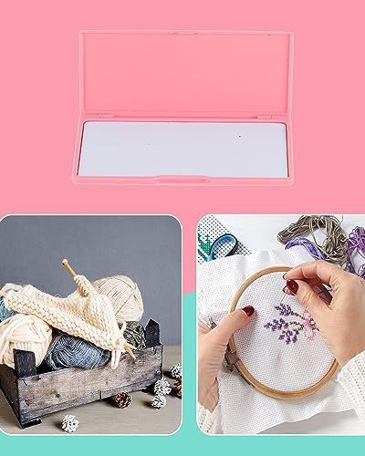 Needle Storage Case, Rectangle Needle Keeper Cross Stitch Manual DIY Sewing Stitching Pin Storage Box Plastic Cross Stitch Sewing Knitting Pin Organizer Container Tool