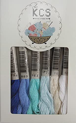 KCS 162 Yards(150 Meters) Mercerized Pearl Cotton Crochet Needlepoint Thread,Size 5,6 skeins,Mixed Color 21 - color: 6color21, size: 6 skeins