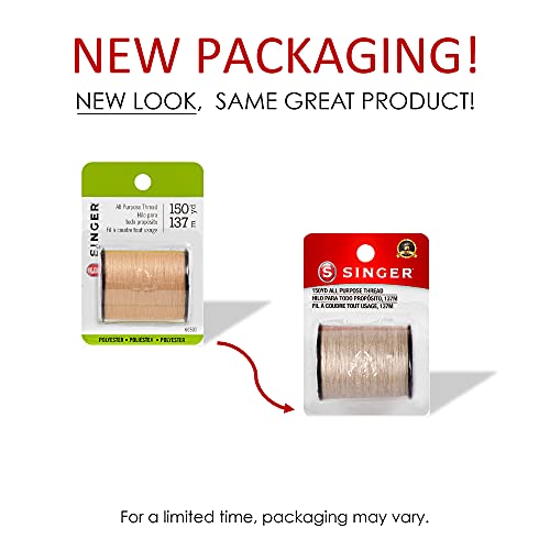 Singer 60309 All Purpose Polyester Thread, 150-Yard, Camel - color: Camel, size: 1- Pack
