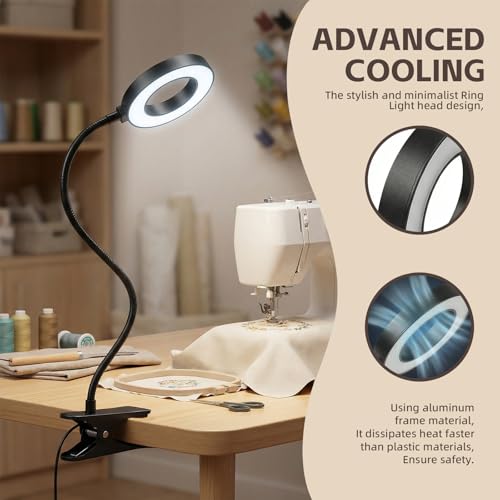 Clip on Book Light, LED Desk Lamp with Clamp, Flexible Gooseneck
