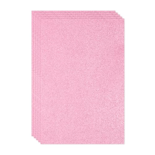 PATIKIL Pink Shiny EVA Glitter Foam Sheet 11.8 x 7.9 Inch 2mm Thick Sparkle EVA Glitter Felt for Crafts DIY Project, 5 Pcs - color: Pink