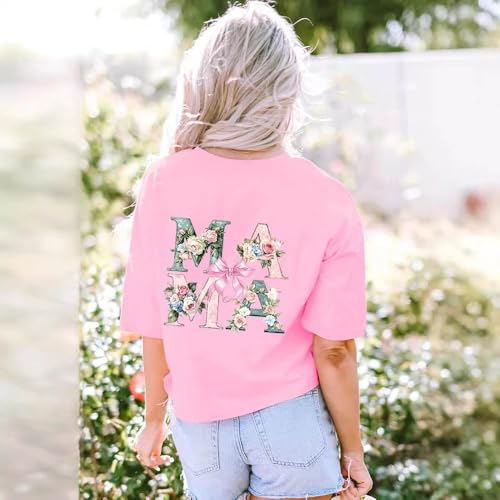Mother’s Day Heat Transfers Vinyl Decals Mama DTF Transfer Ready to Press with Flower Butterfly Design Best Mom Ever Iron on Transfer Patches Stickers for Mother T Shirt Clothes Bag DIY Decoration - color: Mother Day A