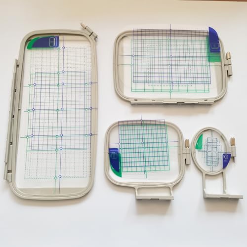 HONEYSEW Embroidery Machine Hoops 4 in 1 Set for Brother PE800 SE1900 PE770 780D PE700 PC6500 Brother Innovis 1250 700 Babylock Accord /Emore /Ellure /Ellure Plus SA442,SA443,SA444,SA445