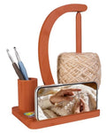 SPEENSUN Magnetic Bamboo Yarn Holder with Phone Stand, Walnut Finish - color: Walnut Finish
