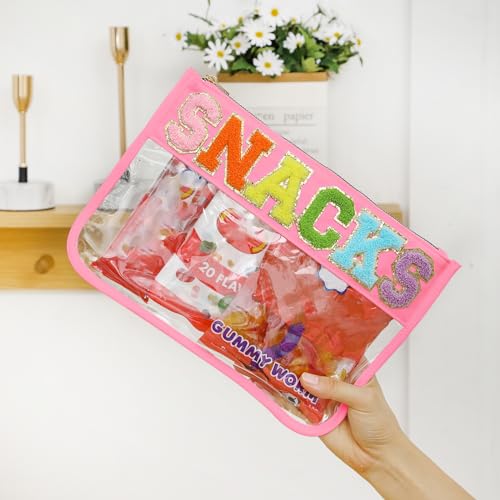 DYSHAYEN Clear Snacks Bag for Travel - color: Pink-Snacks